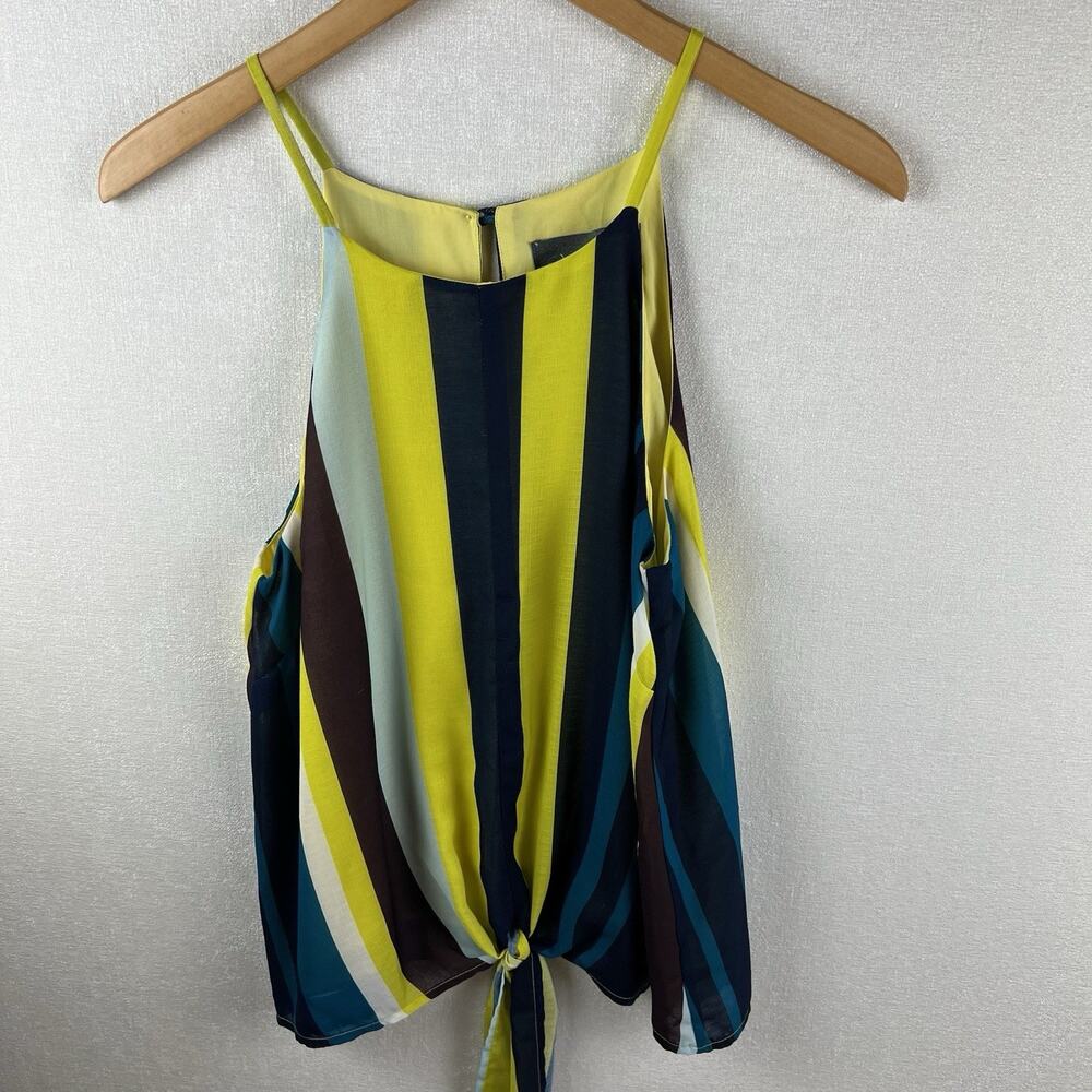Anthropologie Sunday In Brooklyn Women’s M Blue Yellow Striped Tie Tank Top